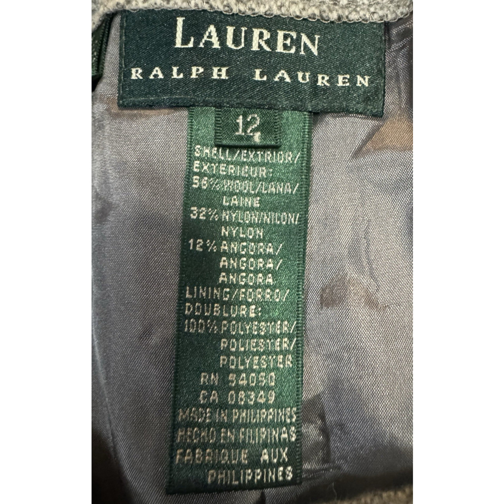 LRL Ralph Lauren Women's Wool Angora Blend Tweed Pencil Skirt Gray Sz 12 - Picture 5 of 8